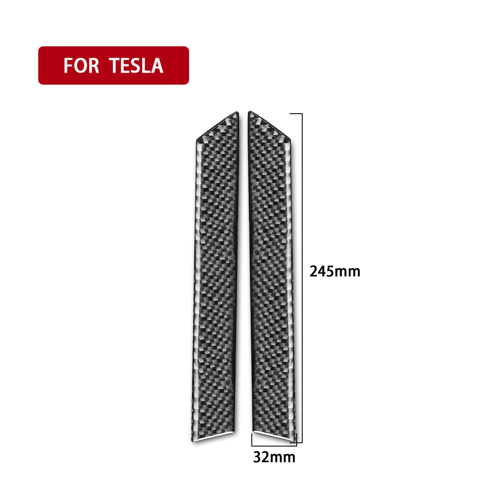 Tesla Model S Carbon Fiber Rear Door Window Pillar Trim Sticker