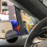Tesla Model S Carbon Fiber Car Front Door Triangular Window Pillars Interior Trim Sticker