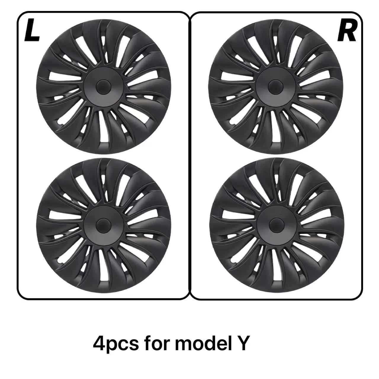 For Tesla Model Y Hub Cap Performance Replacement Wheel Cap 19-inch(4PCS)