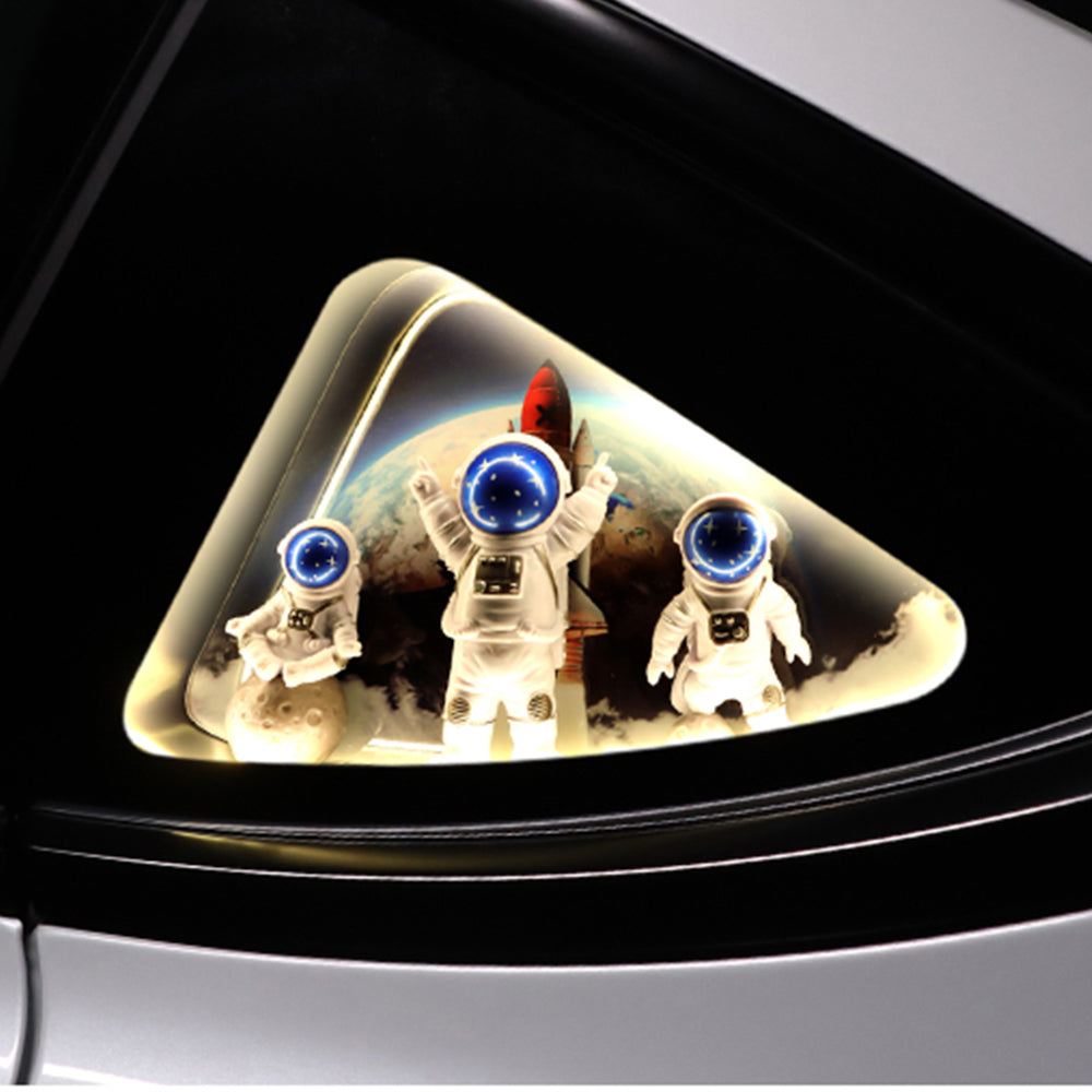 Tesla Model Y/X/3  LED Rear Back Quarter Window Light Rocket Aerospace Theme Decoration Lights Kits