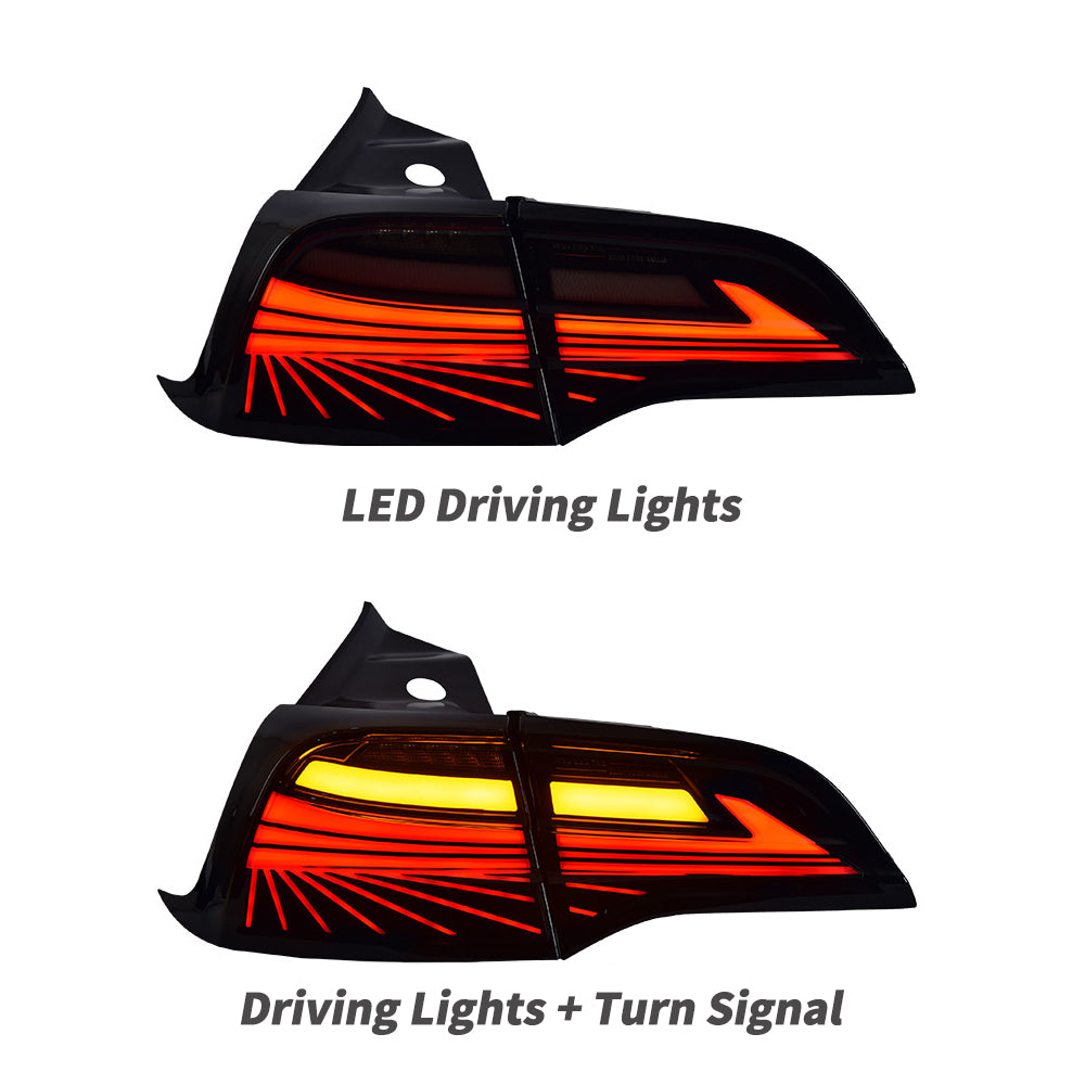 For Tesla Model 3 Model Y Taillight Assembly Retrofit LED Running Light  Dynamic Turn Signal