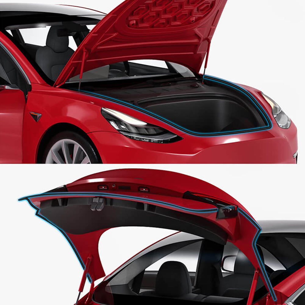 Car Door Seal Strip Kit Soundproof Rubber for Tesla Model S/3/X/Y
