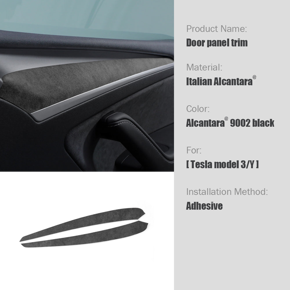 Suede Cover Interior Panel Door Handle Covers for Tesla Model 3/Y