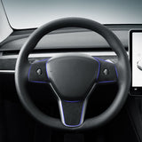 For Tesla Model 3/Y Car steering wheel panel decorative sticker Alcantara suede suitable