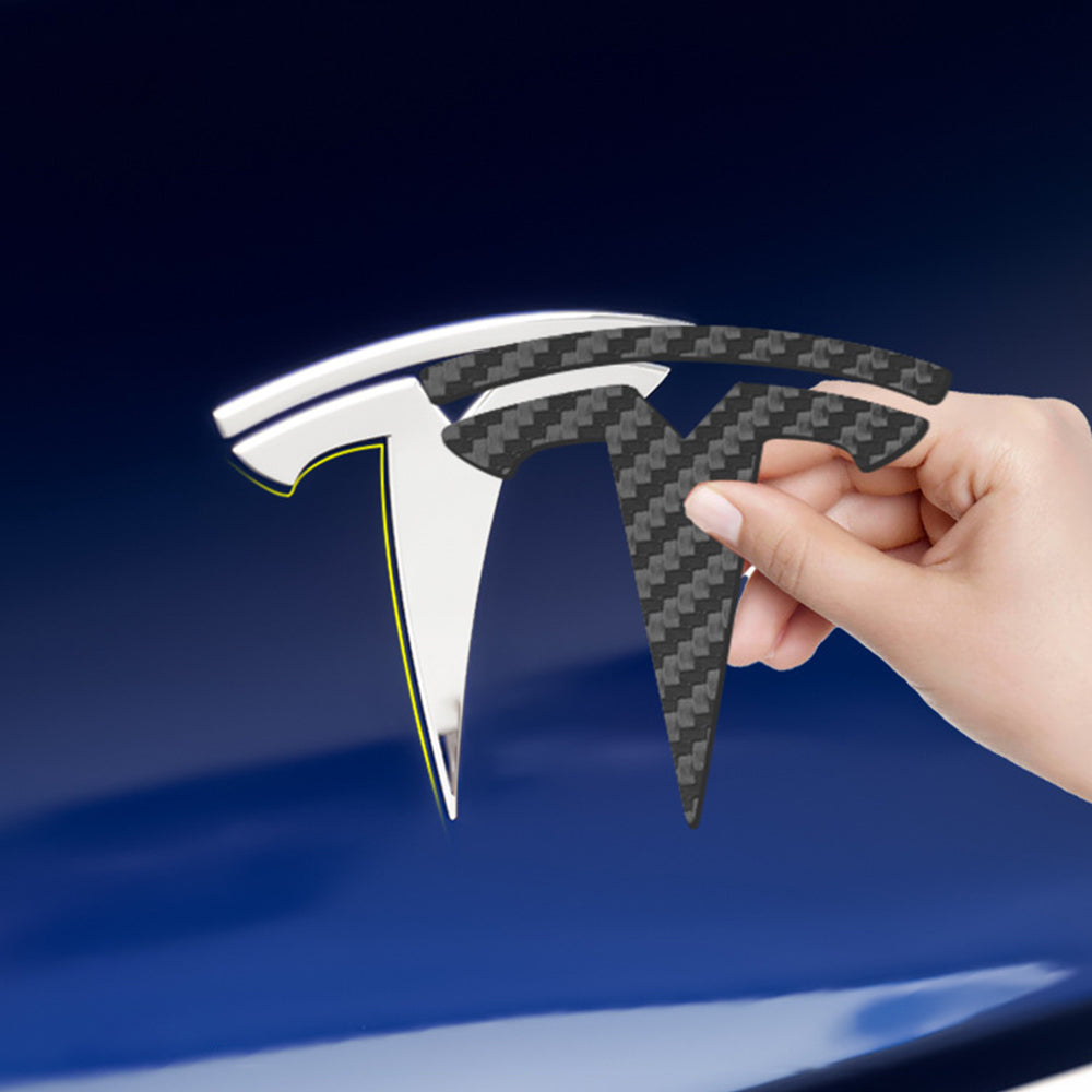 Front Trunk/Rear Trunk Logo Cover Sticker Badge Decals for fit Tesla