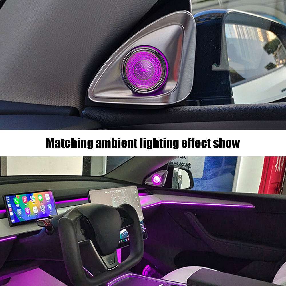 Led Ambient Lights 3D Rotary Tweeter Speaker For Tesla Model 3 Model Y