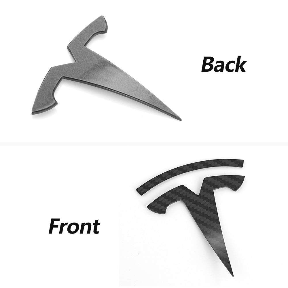Front Trunk/Rear Trunk Logo Cover Sticker Badge Decals for fit Tesla