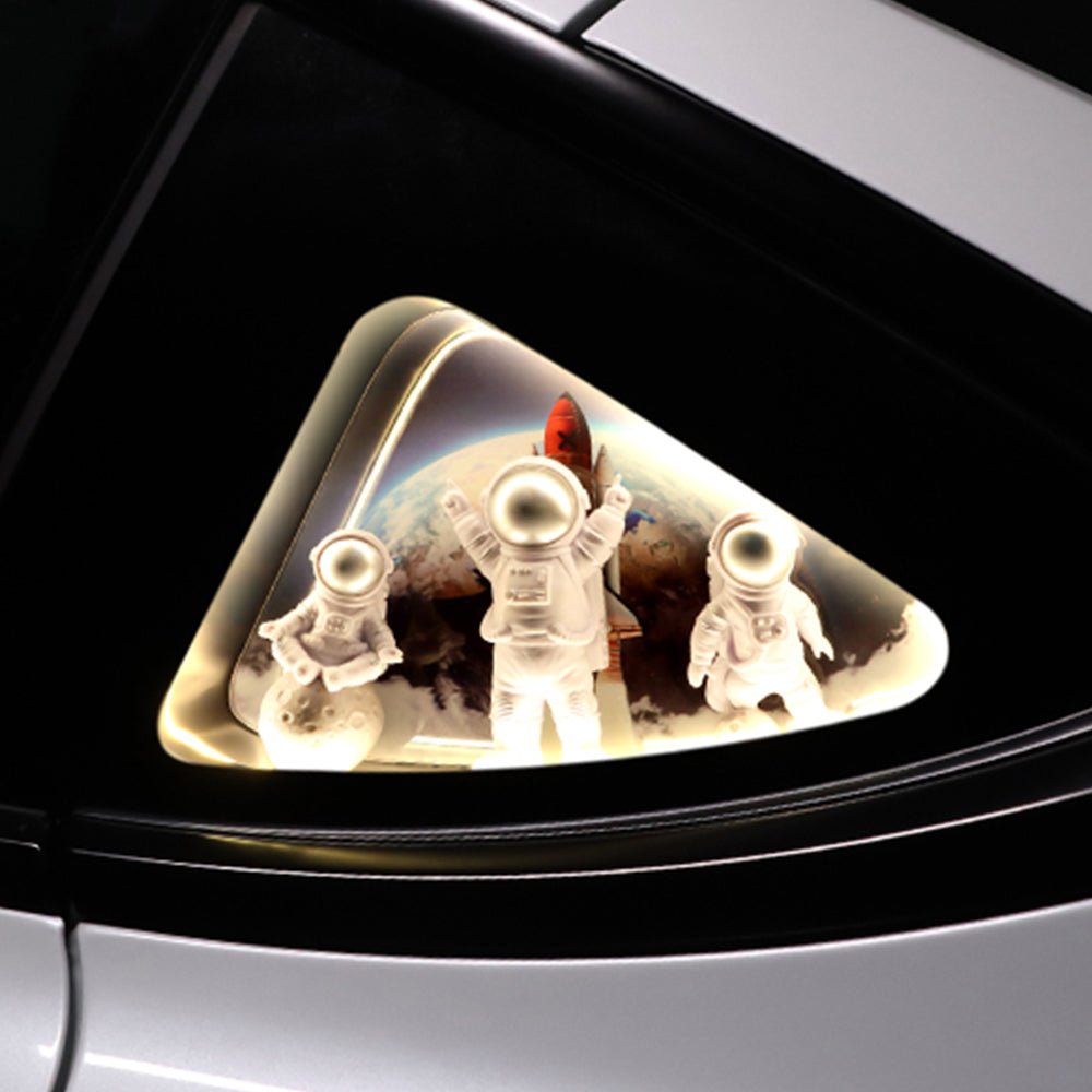 Tesla Model Y/X/3  LED Rear Back Quarter Window Light Rocket Aerospace Theme Decoration Lights Kits
